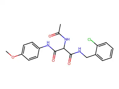 2-(acetylamino)-N~1~-(2-chlorobenzyl)-N~3~-(4-methoxyphenyl)malonamide structure