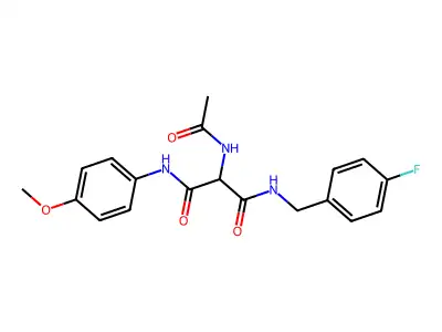 2-(acetylamino)-N~1~-(4-fluorobenzyl)-N~3~-(4-methoxyphenyl)malonamide structure