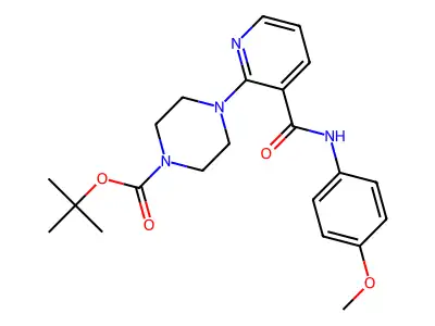 Tert-butyl 4-[3-[(4-methoxyphenyl)carbamoyl]pyridin-2-yl]piperazine-1-carboxylate structure