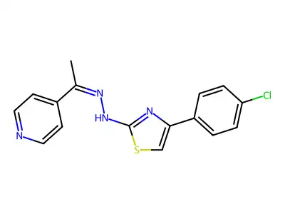 1-(4-pyridinyl)-1-ethanone N-[4-(4-chlorophenyl)-1,3-thiazol-2-yl]hydrazone structure