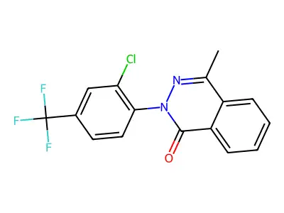2-[2-chloro-4-(trifluoromethyl)phenyl]-4-methyl-1(2H)-phthalazinone structure