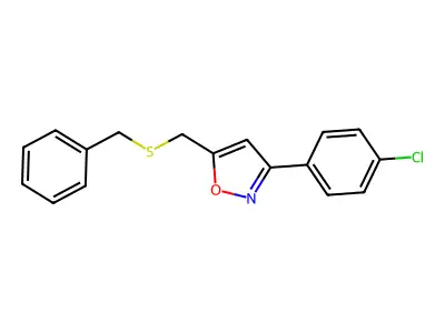 Benzyl [3-(4-chlorophenyl)-5-isoxazolyl]methyl sulfide structure