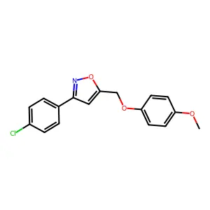 3-(4-Chlorophenyl)-5-[(4-methoxyphenoxy)methyl]-1,2-oxazole structure