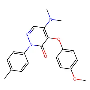 5-(dimethylamino)-4-(4-methoxyphenoxy)-2-(4-methylphenyl)-3(2H)-pyridazinone structure