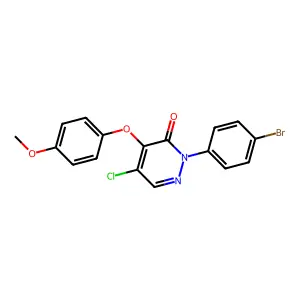 2-(4-bromophenyl)-5-chloro-4-(4-methoxyphenoxy)-3(2H)-pyridazinone structure