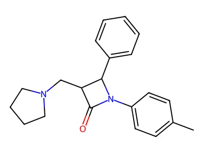 1-(4-Methylphenyl)-4-phenyl-3-(1-pyrrolidinylmethyl)-2-azetanone structure