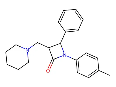 1-(4-Methylphenyl)-4-phenyl-3-(piperidinomethyl)-2-azetanone structure