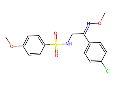 N-[2-(4-chlorophenyl)-2-methoxyiminoethyl]-4-methoxybenzenesulfonamide structure