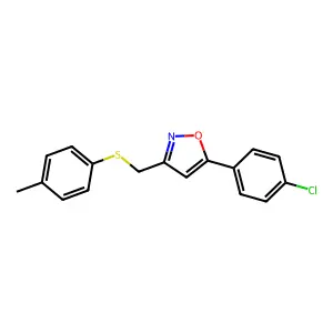 5-(4-Chlorophenyl)-3-{[(4-methylphenyl)sulfanyl]methyl}isoxazole structure