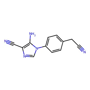 5-amino-1-[4-(cyanomethyl)phenyl]-1H-imidazole-4-carbonitrile structure