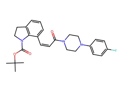 tert-butyl 7-[3-[4-(4-fluorophenyl)piperazin-1-yl]-3-oxoprop-1-enyl]-2,3-dihydroindole-1-carboxylate structure