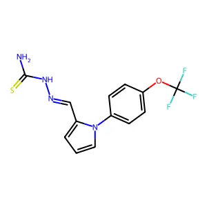2-((Z)-{1-[4-(trifluoromethoxy)phenyl]-1H-pyrrol-2-yl}methylidene)-1-hydrazinecarbothioamide structure