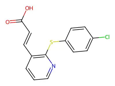 3-{2-[(4-Chlorophenyl)sulfanyl]pyridin-3-yl}prop-2-enoic acid structure