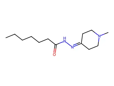 N-[(1-methylpiperidin-4-ylidene)amino]heptanamide structure