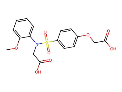 2-{4-[(Carboxymethyl)(2-methoxyphenyl)sulfamoyl]phenoxy}acetic acid structure