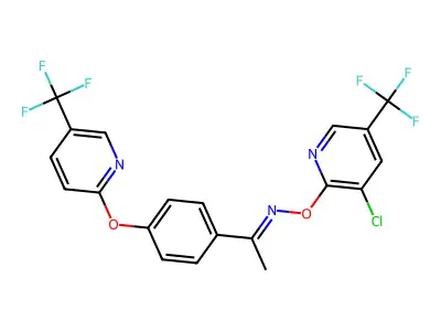1-(4-{[5-(trifluoromethyl)-2-pyridinyl]oxy}phenyl)-1-ethanone O-[3-chloro-5-(trifluoromethyl)-2-pyridinyl]oxime structure