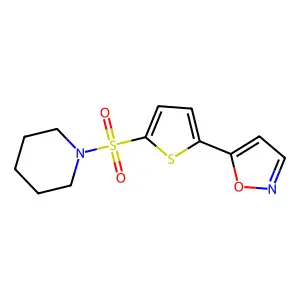 1-{[5-(5-Isoxazolyl)-2-thienyl]sulfonyl}piperidine structure
