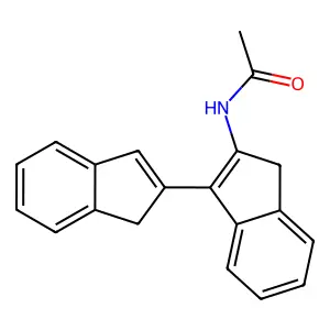 N-(3-(1H-inden-2-yl)-1H-inden-2-yl)acetamide structure