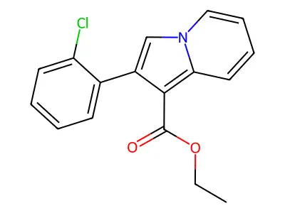 Ethyl 2-(2-chlorophenyl)indolizine-1-carboxylate structure