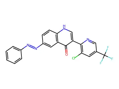 3-[3-chloro-5-(trifluoromethyl)pyridin-2-yl]-6-phenyldiazenyl-1H-quinolin-4-one structure