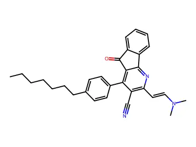 2-[2-(dimethylamino)ethenyl]-4-(4-heptylphenyl)-5-oxoindeno[1,2-b]pyridine-3-carbonitrile structure