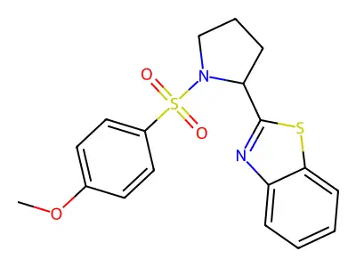 2-{1-[(4-Methoxyphenyl)sulfonyl]-2-pyrrolidinyl}-1,3-benzothiazole structure