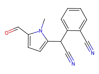 2-[cyano(5-formyl-1-methyl-1H-pyrrol-2-yl)methyl]benzenecarbonitrile structure