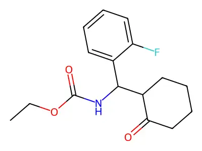 ethyl N-[(2-fluorophenyl)(2-oxocyclohexyl)methyl]carbamate structure