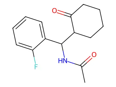 N-[(2-fluorophenyl)(2-oxocyclohexyl)methyl]acetamide structure