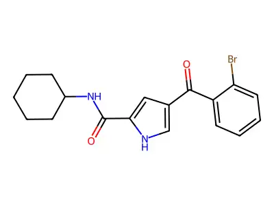 4-(2-bromobenzoyl)-N-cyclohexyl-1H-pyrrole-2-carboxamide structure