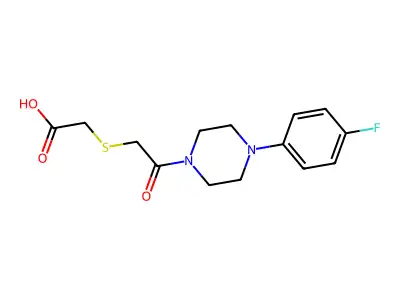 2-({2-[4-(4-Fluorophenyl)piperazino]-2-oxoethyl}sulfanyl)acetic acid structure