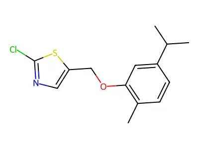 2-Chloro-5-[(5-isopropyl-2-methylphenoxy)methyl]-1,3-thiazole structure