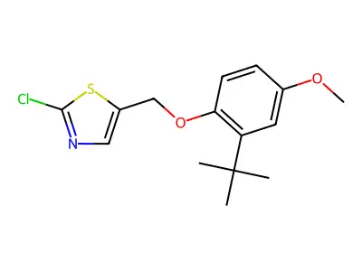 5-[(2-Tert-butyl-4-methoxyphenoxy)methyl]-2-chloro-1,3-thiazole structure