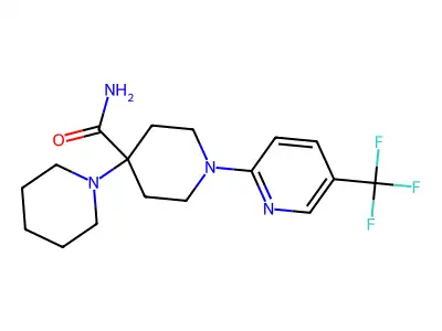 4-Piperidin-1-yl-1-[5-(trifluoromethyl)pyridin-2-yl]piperidine-4-carboxamide structure