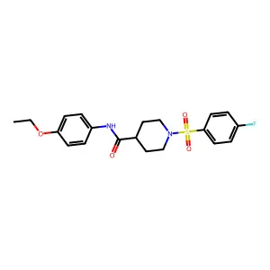 N-(4-ethoxyphenyl)-1-(4-fluorophenyl)sulfonylpiperidine-4-carboxamide structure