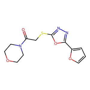 2-(5-Furan-2-yl-[1,3,4]oxadiazol-2-ylsulfanyl)-1-morpholin-4-yl-ethanone structure