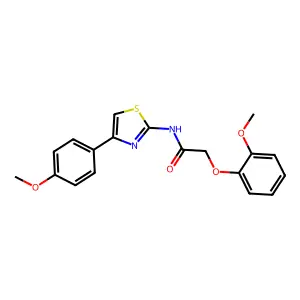 2-(2-methoxyphenoxy)-N-[4-(4-methoxyphenyl)-1,3-thiazol-2-yl]acetamide structure