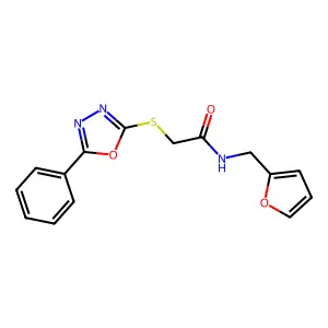 N-[(furan-2-yl)methyl]-2-[(5-phenyl-1,3,4-oxadiazol-2-yl)sulfanyl]acetamide structure