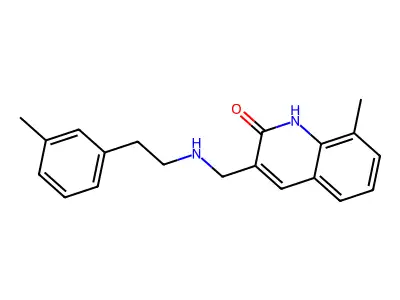 8-Methyl-3-[(2-m-tolyl-ethylamino)-methyl]-1H-quinolin-2-one structure