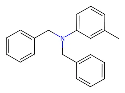 Benzenemethanamine, N-(3-methylphenyl)-N-(phenylmethyl)- structure