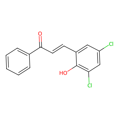 (2E)-3-(3,5-dichloro-2-hydroxyphenyl)-1-phenylprop-2-en-1-one structure