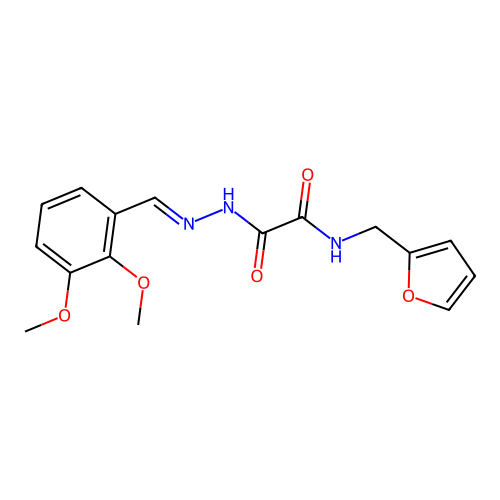 2-[N'-(2,3-Dimethoxy-benzylidene)-hydrazino]-N-furan-2-ylmethyl-2-oxo-acetamide structure