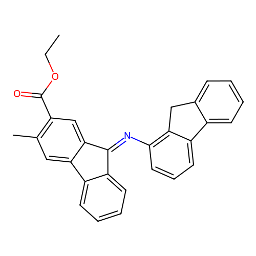 (Z)-ethyl 9-((9H-fluoren-1-yl)imino)-3-methyl-9H-fluorene-2-carboxylate structure