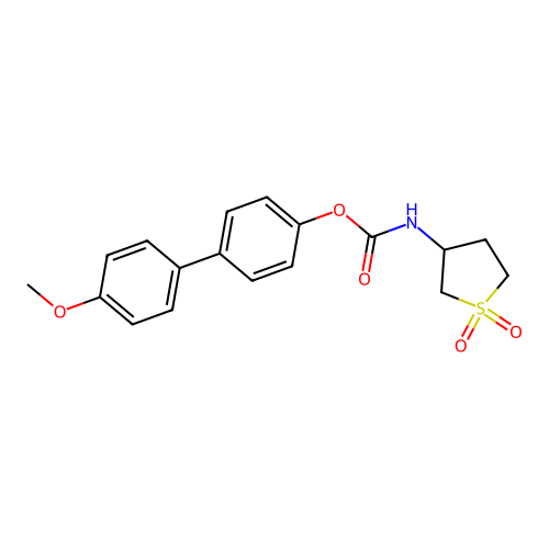 4'-Methoxybiphenyl-4-yl (1,1-dioxidotetrahydrothiophen-3-yl)carbamate structure