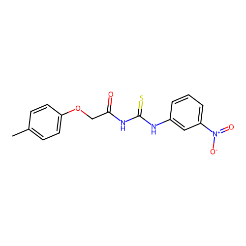2-(4-methylphenoxy)-N-[(3-nitrophenyl)carbamothioyl]acetamide structure