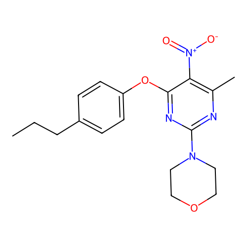 4-[4-Methyl-5-nitro-6-(4-propylphenoxy)pyrimidin-2-yl]morpholine structure