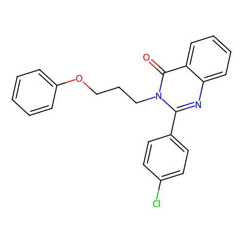 2-(4-chlorophenyl)-3-(3-phenoxypropyl)quinazolin-4(3H)-one structure