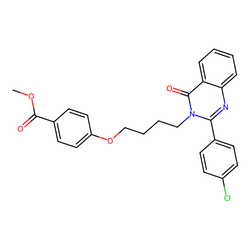 methyl 4-(4-(2-(4-chlorophenyl)-4-oxoquinazolin-3(4H)-yl)butoxy)benzoate structure