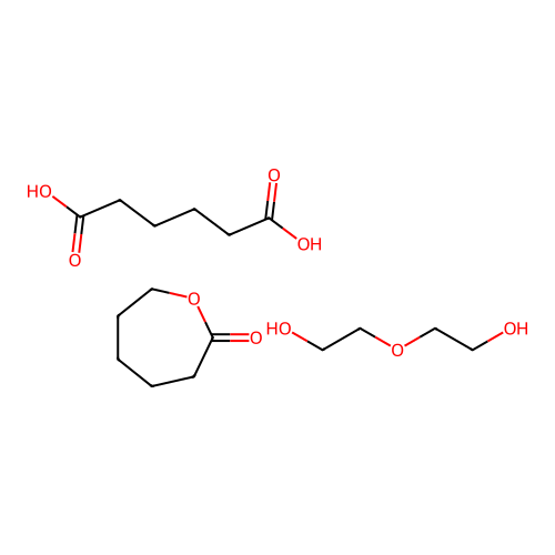 Hexanedioic acid;2-(2-hydroxyethoxy)ethanol;oxepan-2-one structure