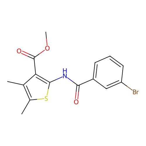 Methyl 2-[(3-bromobenzoyl)amino]-4,5-dimethylthiophene-3-carboxylate structure